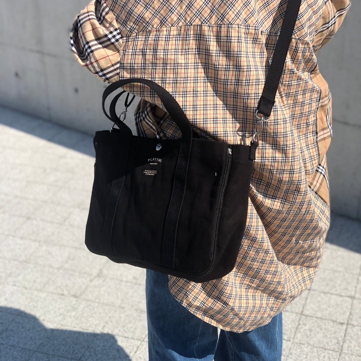 J6163PLAYFULマチが広がるトート