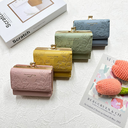 J6852 花素押しがま口財布