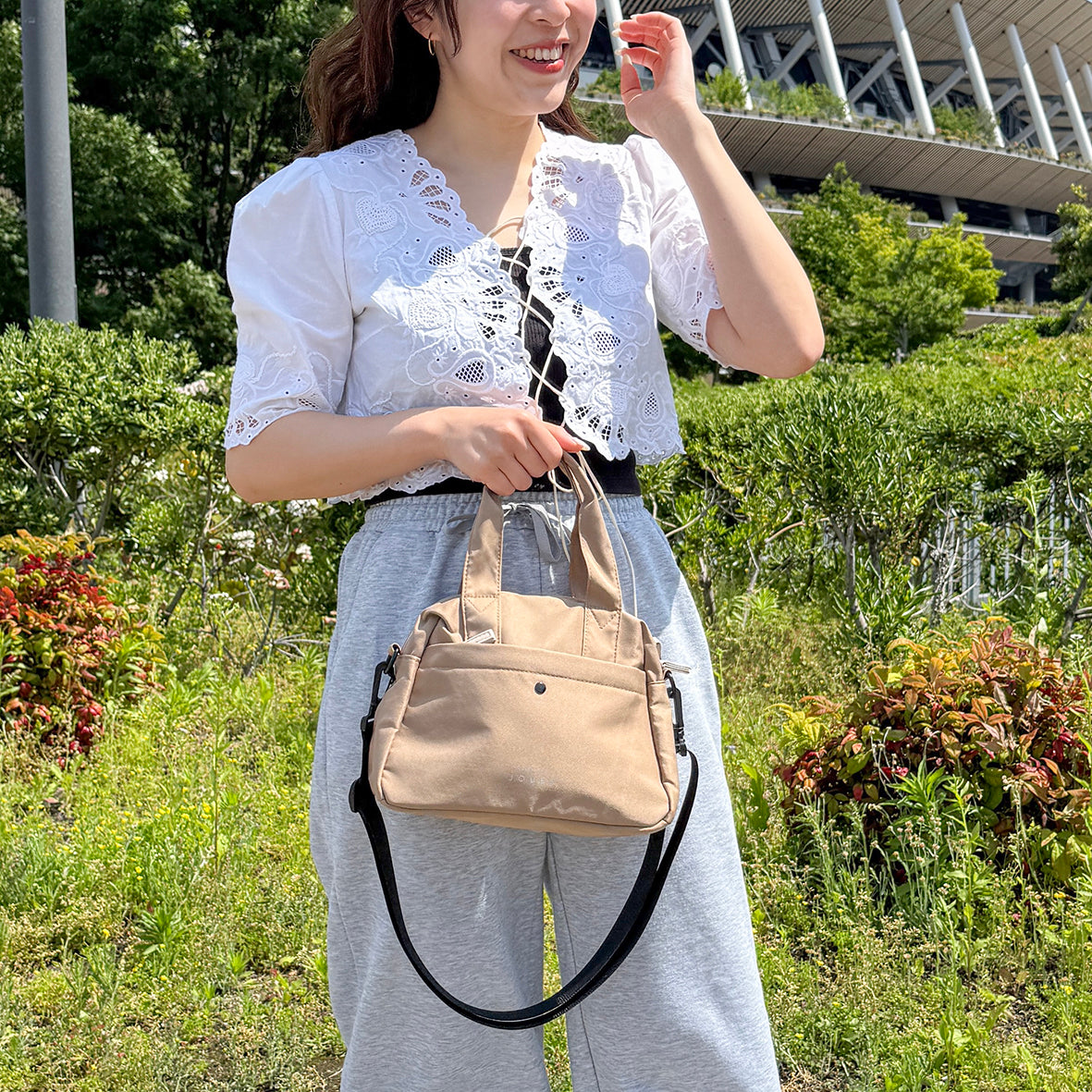 J7042 スムースポリ5ポケ２WAYミニボストン