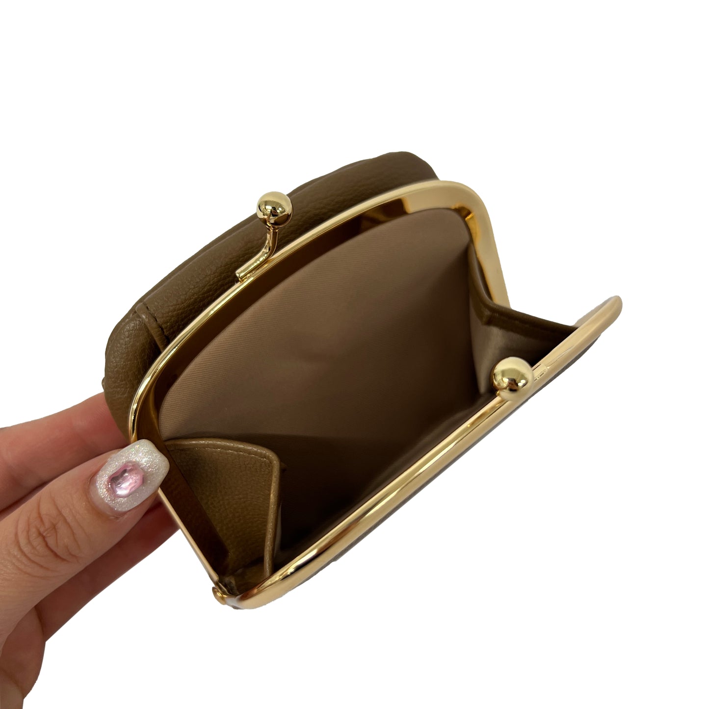 J7071 シボ合皮　がま口財布