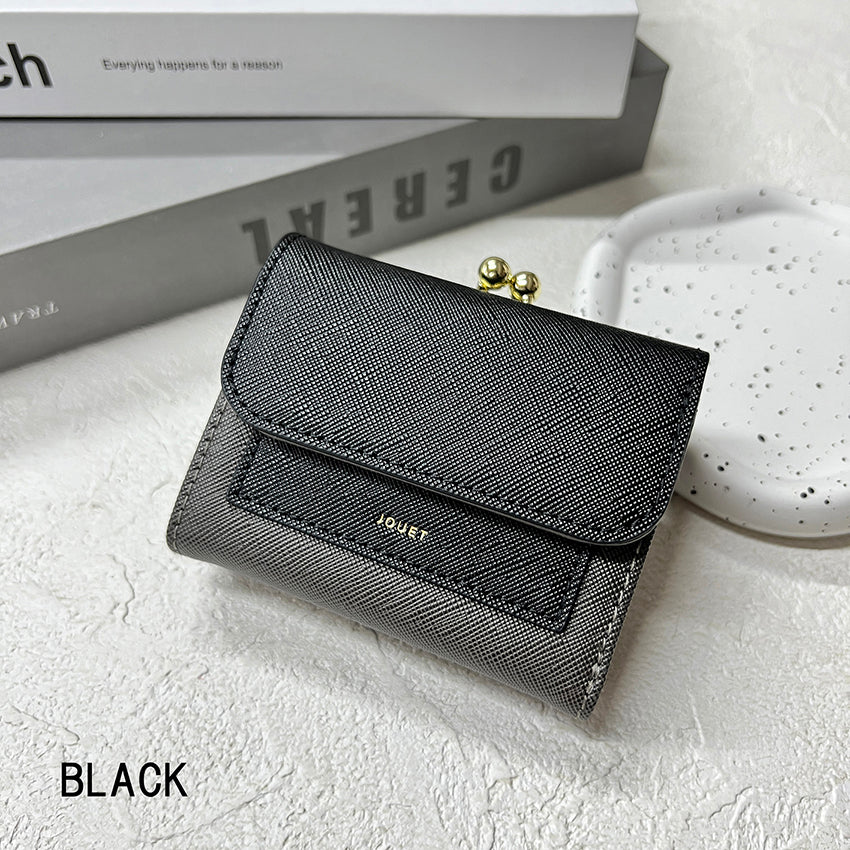 J7271 角シボ配色がま口財布