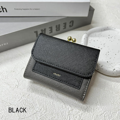 J7271 角シボ配色がま口財布