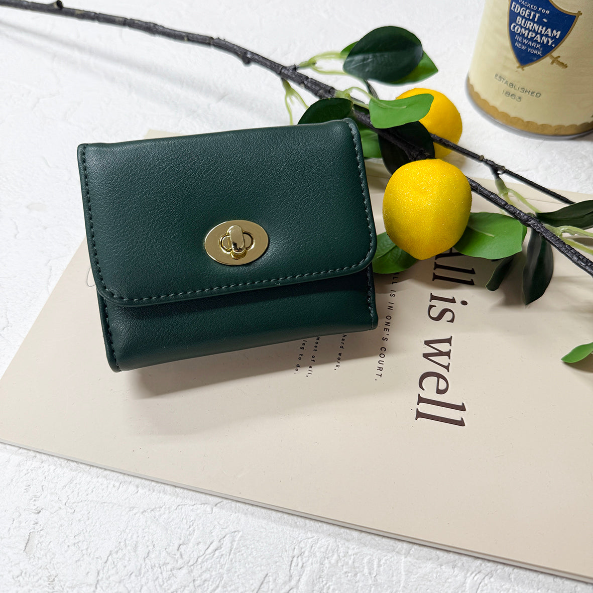 J7471 ひねり金具三つ折り財布