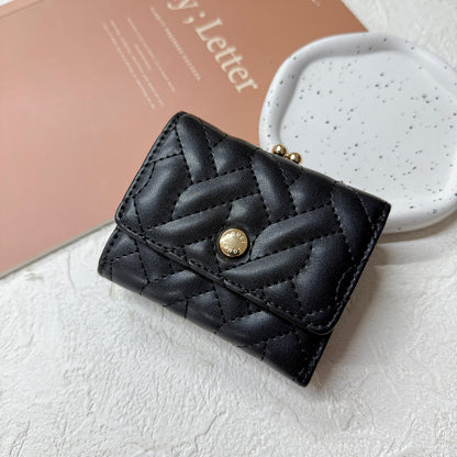 J7481 ケーブルキルトがま口財布