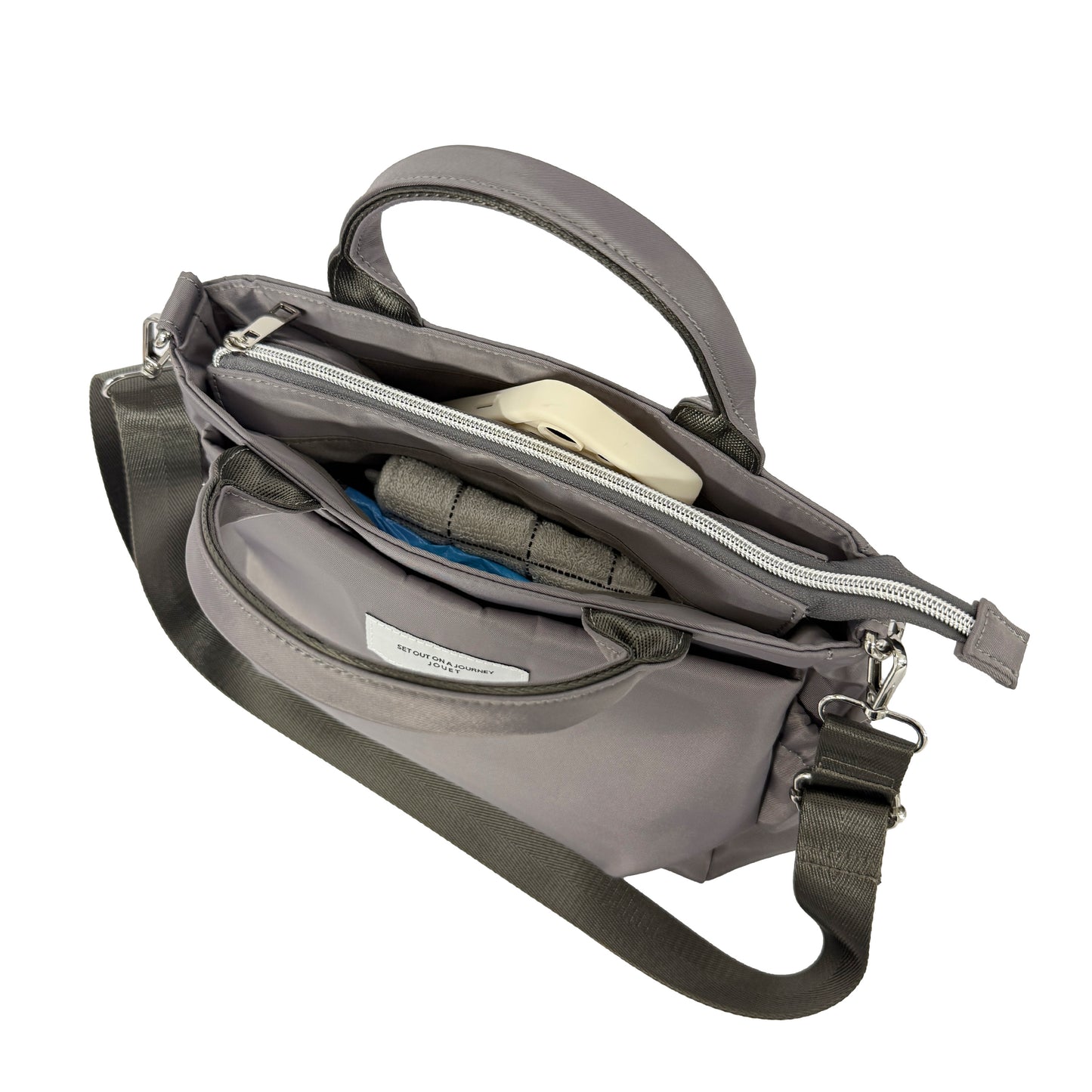 J7562 微光沢10ポケット2WAYトート