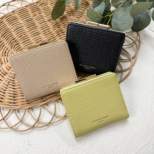 J7801 クロス編み風がま口財布