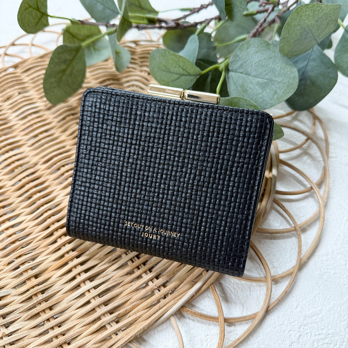 J7801 クロス編み風がま口財布