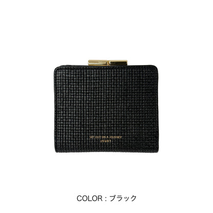J7801 クロス編み風がま口財布