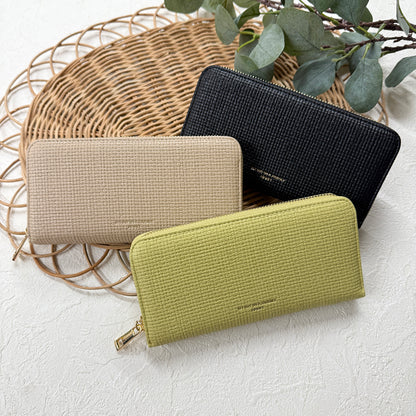J7802 クロス網み風長財布