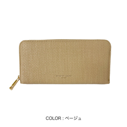 J7802 クロス網み風長財布