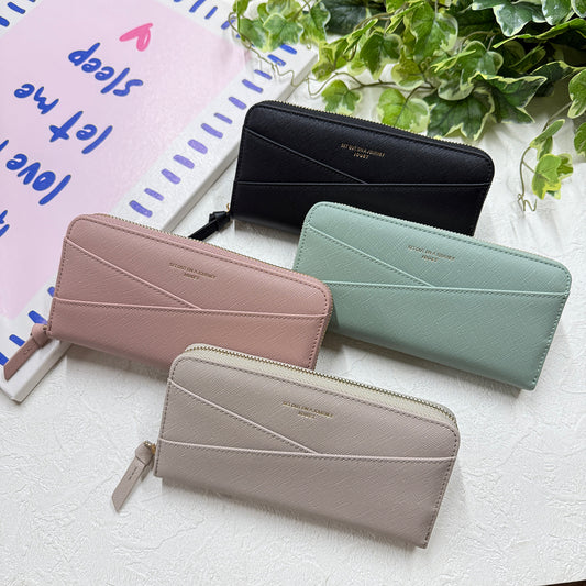 J7882 角シボラウンドファスナー長財布