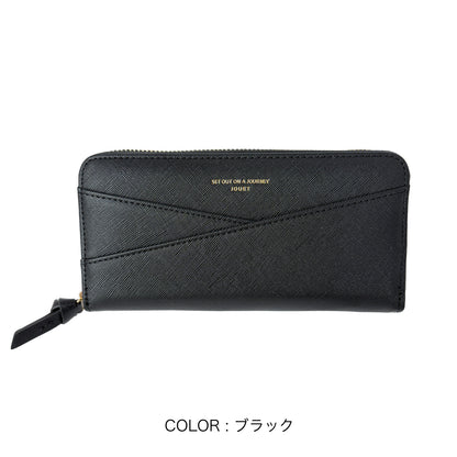 J7882 角シボラウンドファスナー長財布