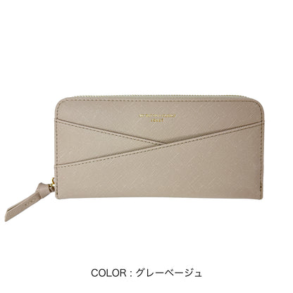 J7882 角シボラウンドファスナー長財布