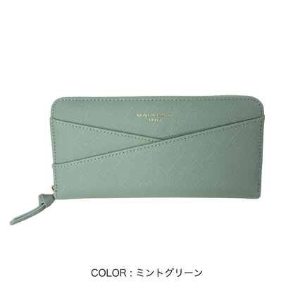 J7882 角シボラウンドファスナー長財布