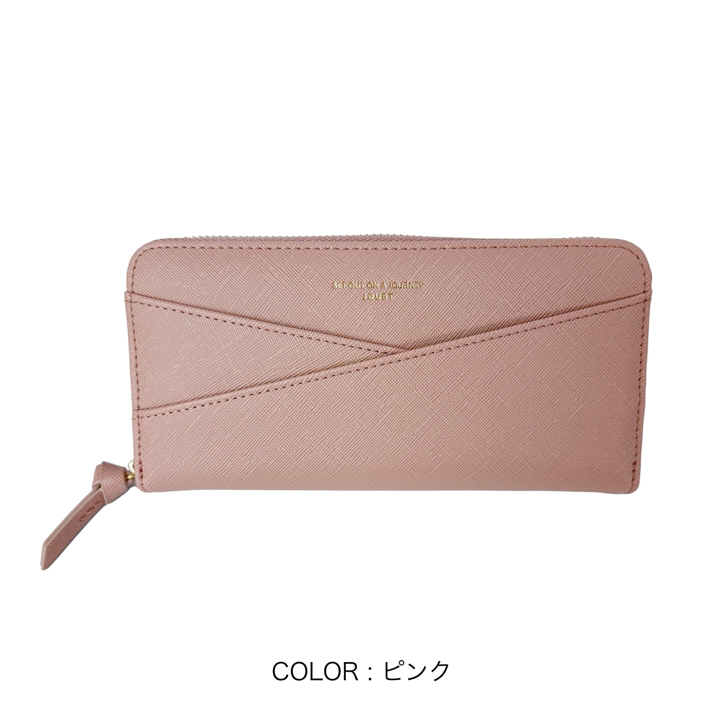 J7882 角シボラウンドファスナー長財布